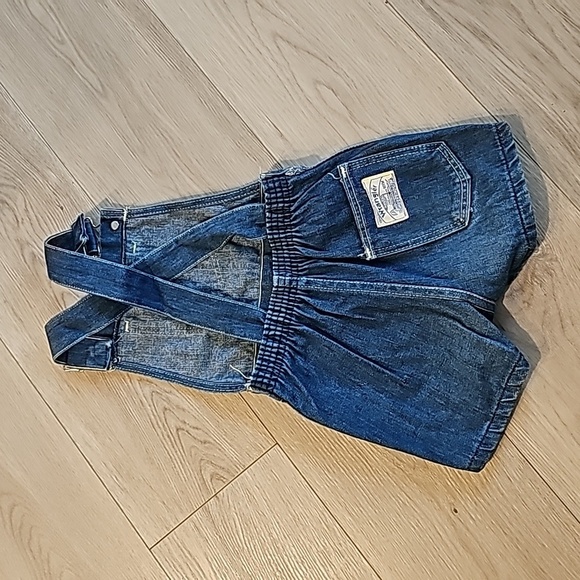 Vintage Wrangler Ice Cream Embroidered Denim Shortalls / Overalls, sz 4 Reg - Picture 5 of 9